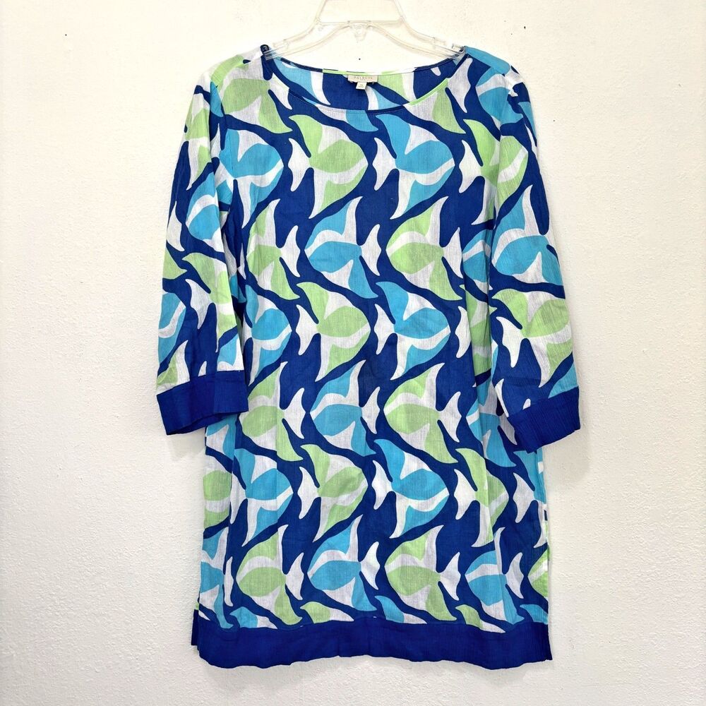 Talbots Womens Lightweight Coastal Shift Dress Medium Coastal Capsule Preppy